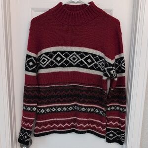 Kathy Ireland Vintage Made In USA Wool Blend Red Knit Sweater